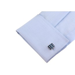 Mansetinööbid - sinised emailitud ruudud